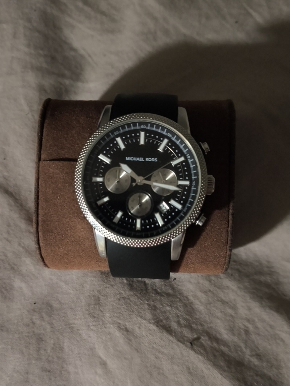 Michael Kors Black and Silver Chronograph Watch